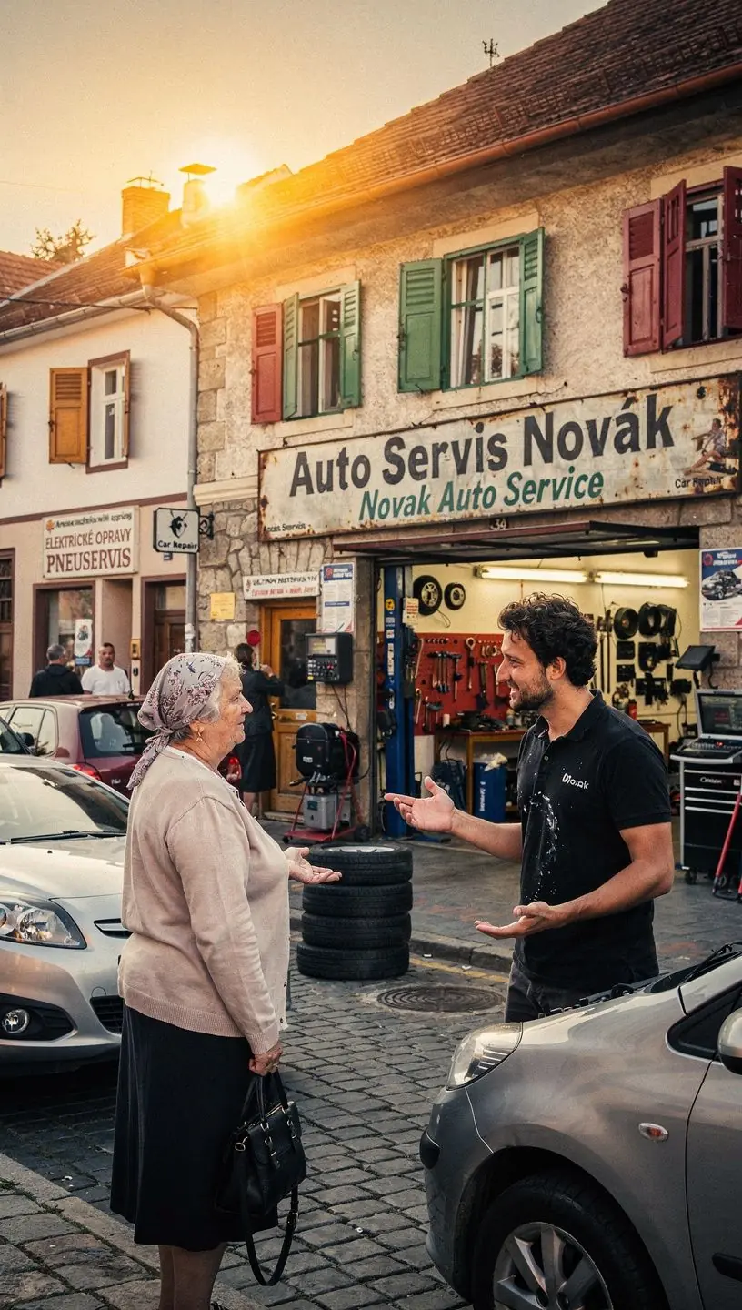 Diagnostický prístroj zobrazuje výsledky testov elektronických systémov vozidla v autoservise.