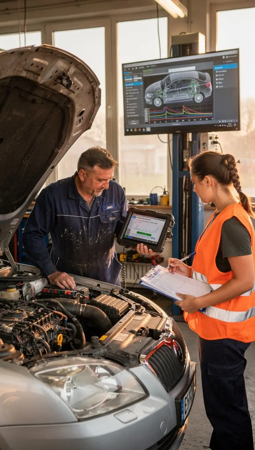 Detailný záber na autoelektrické káble a senzory počas opravy palubnej siete auta.